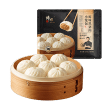 锋味派黑猪肉小笼包1200g/48个嵊州老面纯手工包子儿童懒人早餐早点原味85.9元