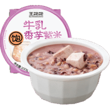 试用、首单：王饱饱 牛乳香芋紫米粥200g/碗（两种口味）3.84元