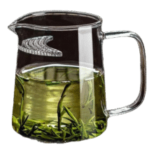 预售：耐高温公道杯简易泡茶杯大容量煮茶公杯家用可过滤茶海茶水分离器 透明把直身月牙杯 450ml 1只买一送一实付12.99元