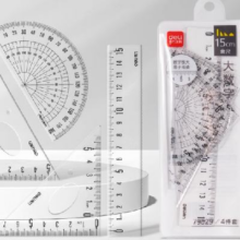 闭眼买：得力 套尺学生不费眼大数字尺子四件套 15cm 2套装3.56元（1.78元/套）