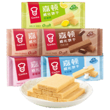 嘉顿 威化饼干 柠檬/巧克力/牛奶味/花生味 多口味 400g