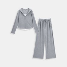 爱依服 【微胖】大码女装2025秋季韩系简约休闲运动风上下套裤159元