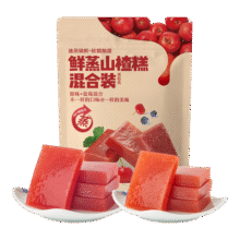 沂蒙公社鲜蒸山楂糕软糯酸甜0添加剂休闲零食 400g*1袋 鲜蒸山楂糕混合装11.9元 (券后省5,月销1000+)
