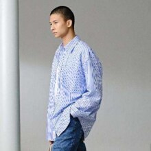 29日10点、超V会员：GXG 男装 浅蓝色条纹长袖翻领衬衫男士