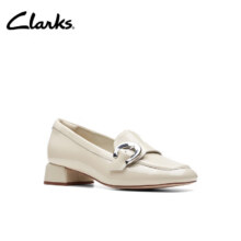 Clarks其乐黛丝系列女鞋新品C扣圆头一脚蹬乐福鞋豆豆鞋单鞋 白色261747194424元（需领券）