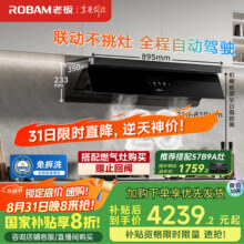 老板（Robam）【懒人油烟机】抽吸顶侧一体国家补贴以旧换新29大吸力一级能效小黑镜L1P可配燃气灶3804.64元（需领券）
