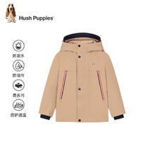 Hush Puppies 暇步士 童装儿童男大童2024春秋舒适透气时尚薄风衣外套 暖卡其 140cm券后168.9元