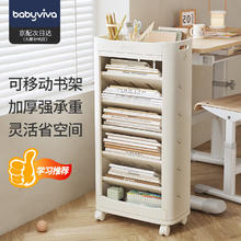 babyviva 书架 可移动带轮 39cm*21cm*79cm 儿童书本收纳架100.05元