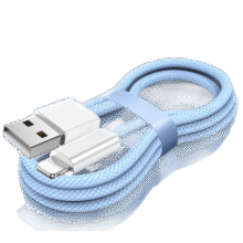 季烁适用于苹果手机快充 数据线 充电线 USB TO 苹果6-14（蓝色） 1m（买二赠一）11.6元拍2件（合5.8元/件）