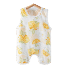贝肽斯婴儿连体衣新生儿夏季衣服儿童夏装夏季薄款肚兜宝宝背心 冰柠之夏 59cm