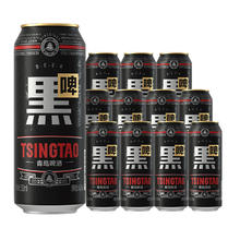 TSINGTAO 青岛啤酒 精酿焦香黑啤12°P500mL*12罐 赠福禧500ml*4罐券后77.3元
