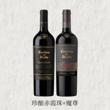 智利进口！干露 红魔鬼 珍酿系列赤霞珠+魔尊干红葡萄酒750mL*2瓶