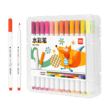 得力（deli）水彩笔幼儿园专用儿童可水洗24色36色无毒不脏手画画工具水溶性画笔套装婴幼儿宝宝小学生 【12色】PP盒装细三角拉杆11.9元 (每满300减30,券后省15)