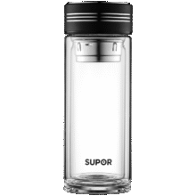 PLUS会员：苏泊尔（SUPOR）双层玻璃杯商务办公泡茶杯男女士茶水分离杯户外车载水杯子31.91元（需领券）