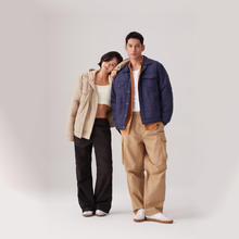 七夕甜蜜礼：Levi's 李维斯 情侣同款 宽松复古工装风轻薄棉服夹克外套 深蓝 L券后357.95元