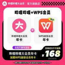 【联合会员】哔哩哔哩大会员年卡+WPS超级会员年卡 填手机号充值