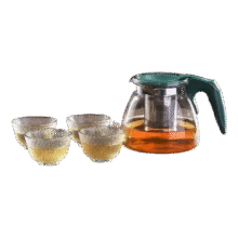 茶壶泡茶器整套茶具茶水分离玻璃耐热泡茶壶花茶套装茶漏 绿把一壶四杯 1000ml10元 (月销6000+)