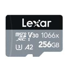 雷克沙（Lexar）256GB TF(MicroSD)存储卡V30 读160MB/s 大疆无人机运动相机Action5/Pocket3推荐内存卡 (1066x)159.1