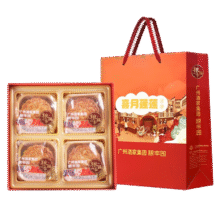 广州酒家月饼 粮丰园 广式双黄纯白莲蓉五仁豆沙月饼礼盒 公司团购送礼 喜月莲莲650g(双黄白莲蓉4饼)59.85元