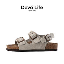 的沃 Devo 反绒牛皮软木凉鞋 男女同款