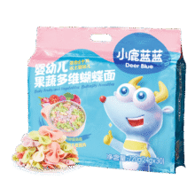 小鹿蓝蓝婴幼儿果蔬多维蝴蝶面720g含30小袋婴儿辅食7种冻干果蔬营养面