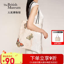大英博物馆 THE BRITISH MUSEUM 博物志系列蝴蝶翩印花拼接单肩包送女生七夕情人节礼物2025年