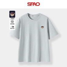 SPAO 100%棉 男士纯棉短袖 男女同款