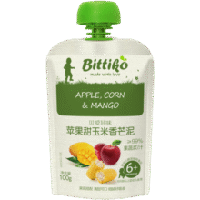 贝爱其味婴幼儿果泥宝宝辅食6月+丽家宝贝 100g*1袋 苹果雪梨香蕉甜橙泥9.9元