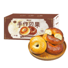七鲜私厨手作贝果组合600g 健康早餐 低糖 贝果 面包49.8元 (满2件9折,月销1000+)