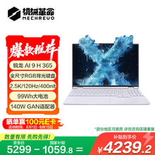机械革命 无界15X Pro 暴风雪（AI 9H 365 32G 1T 99Wh 120Hz 2.5K )轻薄本办公笔记本电脑