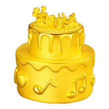中国珠宝生日蛋糕黄金生日快乐金储值足金摆件收藏投资金生日礼物 生日蛋糕约0.9克（多退少补）