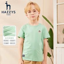 HAZZYS 男女童轻薄短袖圆领衫