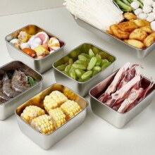 不锈钢食物分装盒 14cmx11cmx4cm带盖 2个装
