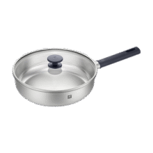 双立人（ZWILLING） 平底锅无涂层煎锅抗黄不锈钢牛排锅通用SILVER银光系列 26cm447.5元 (券后省0.95)