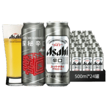 Asahi朝日啤酒 超爽500ml*24听装 国产啤酒 整箱批发国产苏超 500mL 24罐188元