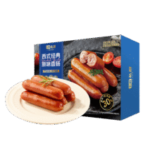 七鲜私厨 西式经典原味香肠585g(65g*9根)早餐烤肠火腿肠热狗烧烤空气炸锅64.9元 (满2件9折,券后省10)