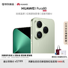 限移动端、京东百亿补贴：华为 HUAWEI Pura 80 12GB+512GB 丝绒绿 丝绒直屏 红枫原色影像 全新鸿蒙AI 华为鸿蒙智能手机