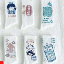 袜子女中筒 百搭四季款 白色袜子 6双【混装】 均码*2件5元（需领券，合2.5元/件）