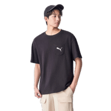 彪马（PUMA）纯棉黑白纯色休闲短袖T恤男女款新款夏季运动上衣 683482 黑色-01 XS (165/88A)