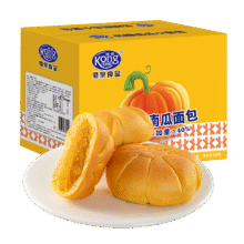 试用：港荣 低糖小南瓜面包420g12.4元