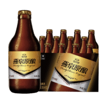 燕京啤酒 小黑金 臻享原酿12°P白啤酒 300ml*12瓶 冰爽畅饮 礼盒装