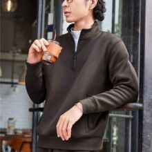十如仕 男士暖燚绒半拉链款保暖外套卫衣LS07新低138元包邮