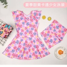 女童连体泳衣分体游泳衣夏季新款小孩中大童宝宝训练防晒泳装