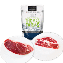 THOMAS FARMS澳洲安格斯谷饲150天原切牛排组合1.2kg保乐肩上脑各3片牛肉
