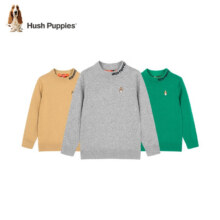 暇步士（Hush Puppies）童装儿童针织衫男童秋季新款男大童时尚套头针织衫简约舒适