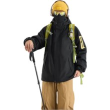 【硬核防风】三合一冲锋衣可拆抓绒内胆外套防风防暴雨级登山服 单层冲锋衣-男款-黑色 XL 男款120-135斤/女款105-120斤