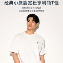 Abercrombie & Fitch 经典小麋鹿 亨利领美式宽松短袖T恤￥117.80 5.5折