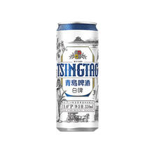 青岛啤酒 TSINGTAO 白啤全麦白啤便携灌装整箱 330mL 24罐 (20版)赠福禧 4 罐券后84.4元