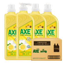 AXE斧头牌洗洁精柠檬洗涤灵厨房洗碗液果蔬餐具清洗剂 柠檬1.01kg4瓶装47.9元 (每满40减3,送赠品,券后省2,月销1000+)