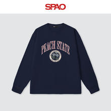 SPAO 纯棉圆领长袖T恤男女同款 藏青/红蓝金樱子37.5元（需买2件，需用券）